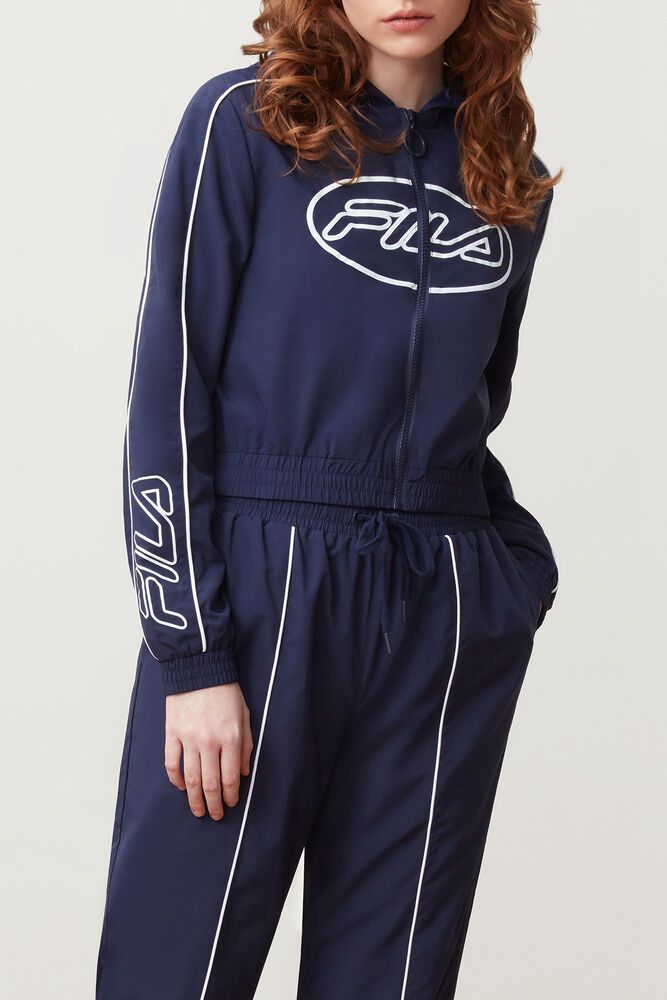 Fila Jacket Paulita Wind Womens Navy - India BRH-436158